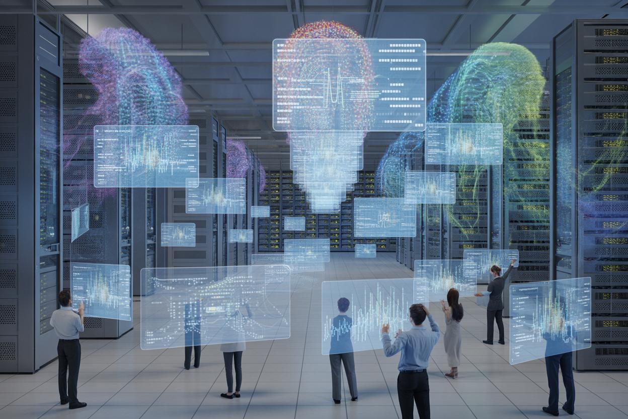 Representação gráfica do possível colapso dos modelos de inteligência artificial