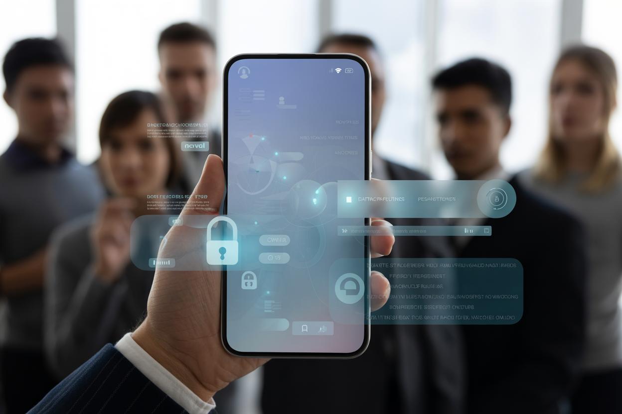 Interface do aplicativo T-Life mostrando configurações de privacidade