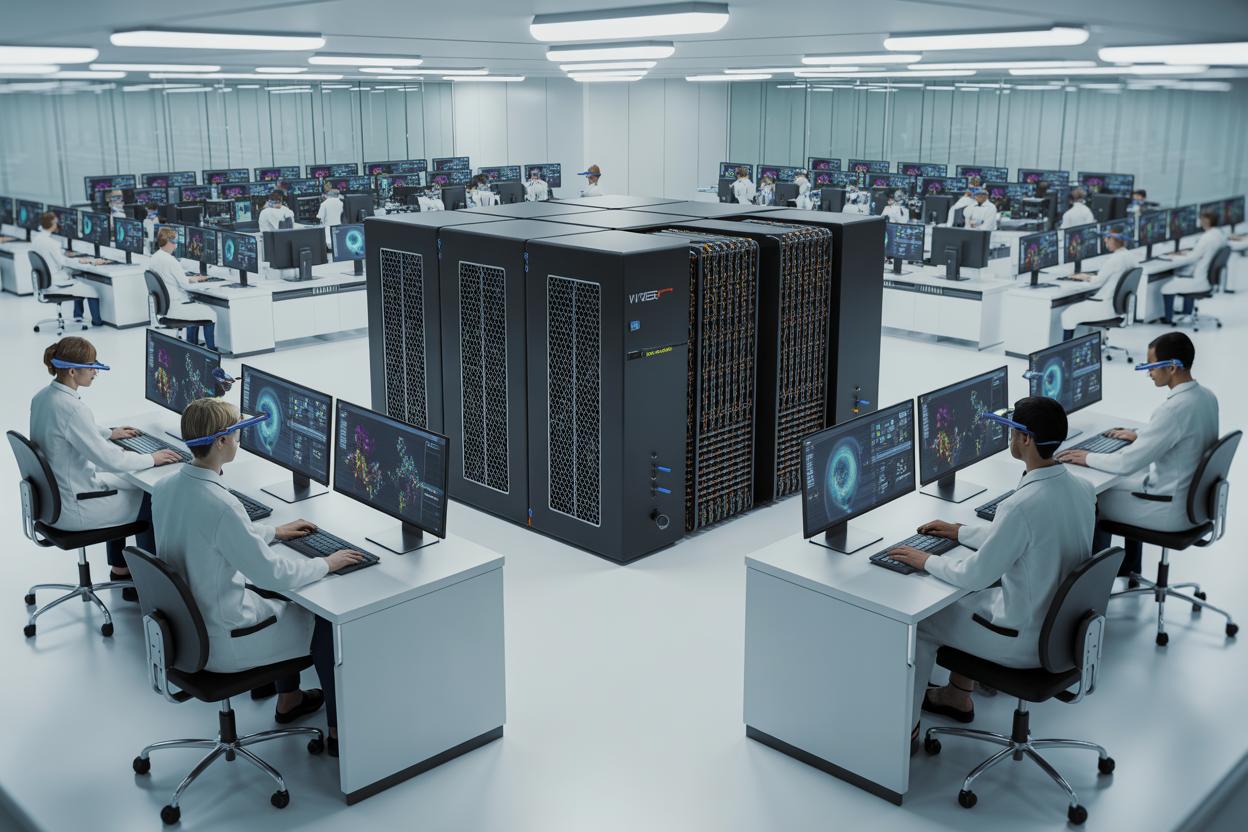 Supercomputador Doudna em laboratório de pesquisa avançada