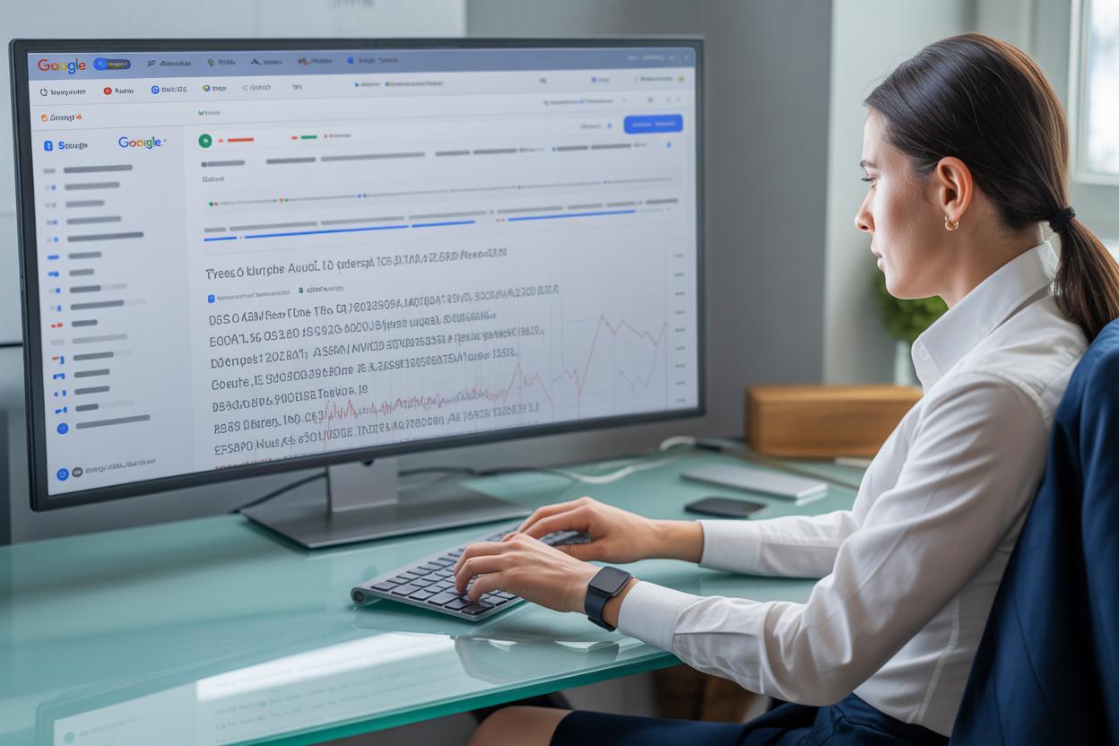 Interface do Google Search Console mostrando relatórios de desempenho