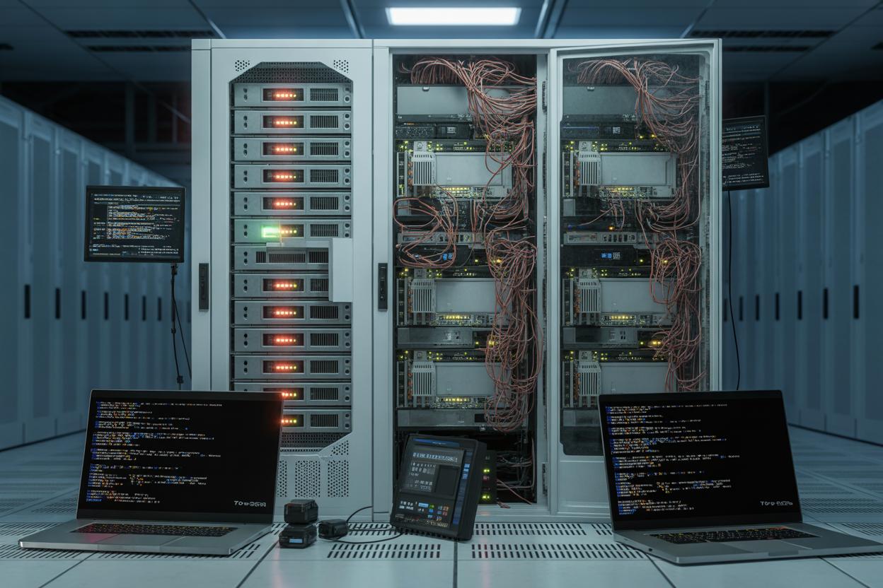 Interface do sistema Linux mostrando tela de terminal com alertas de segurança