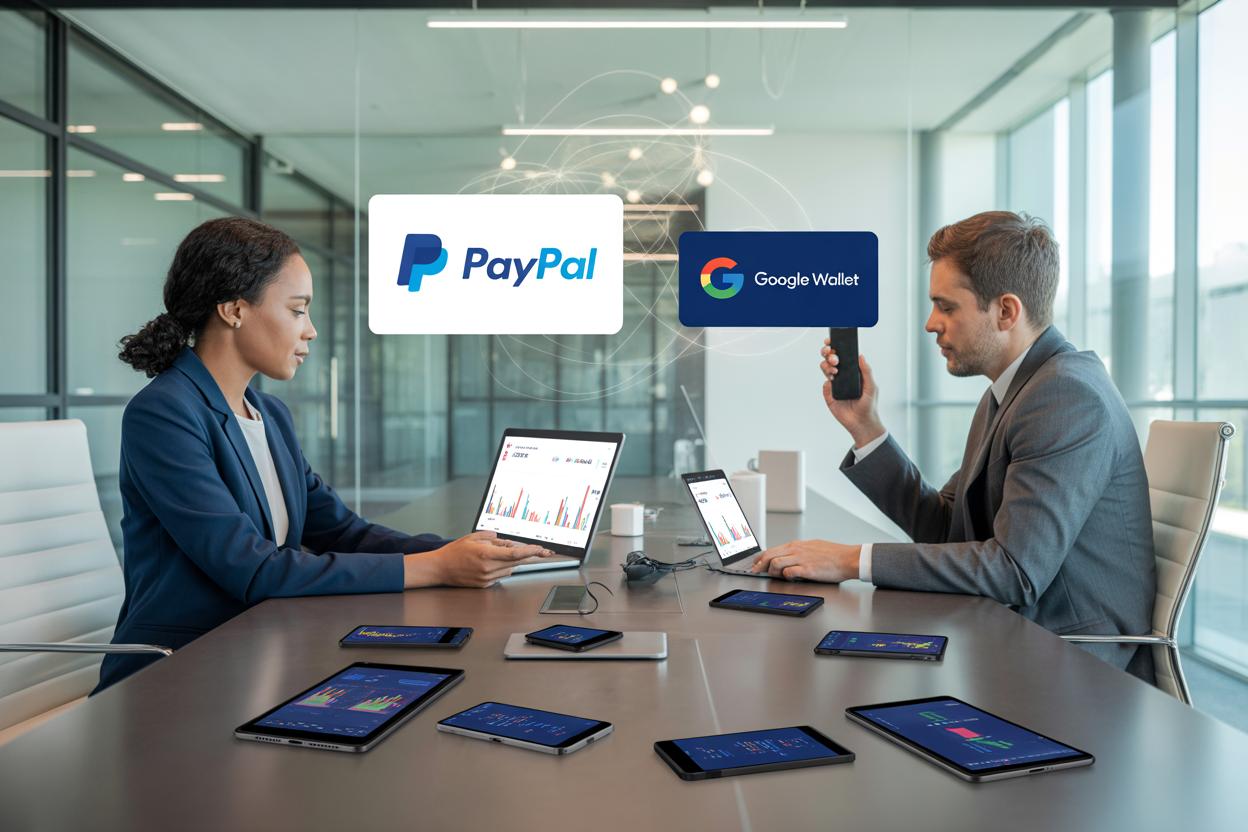 Interface do PayPal mostrando desconexão com Google Wallet