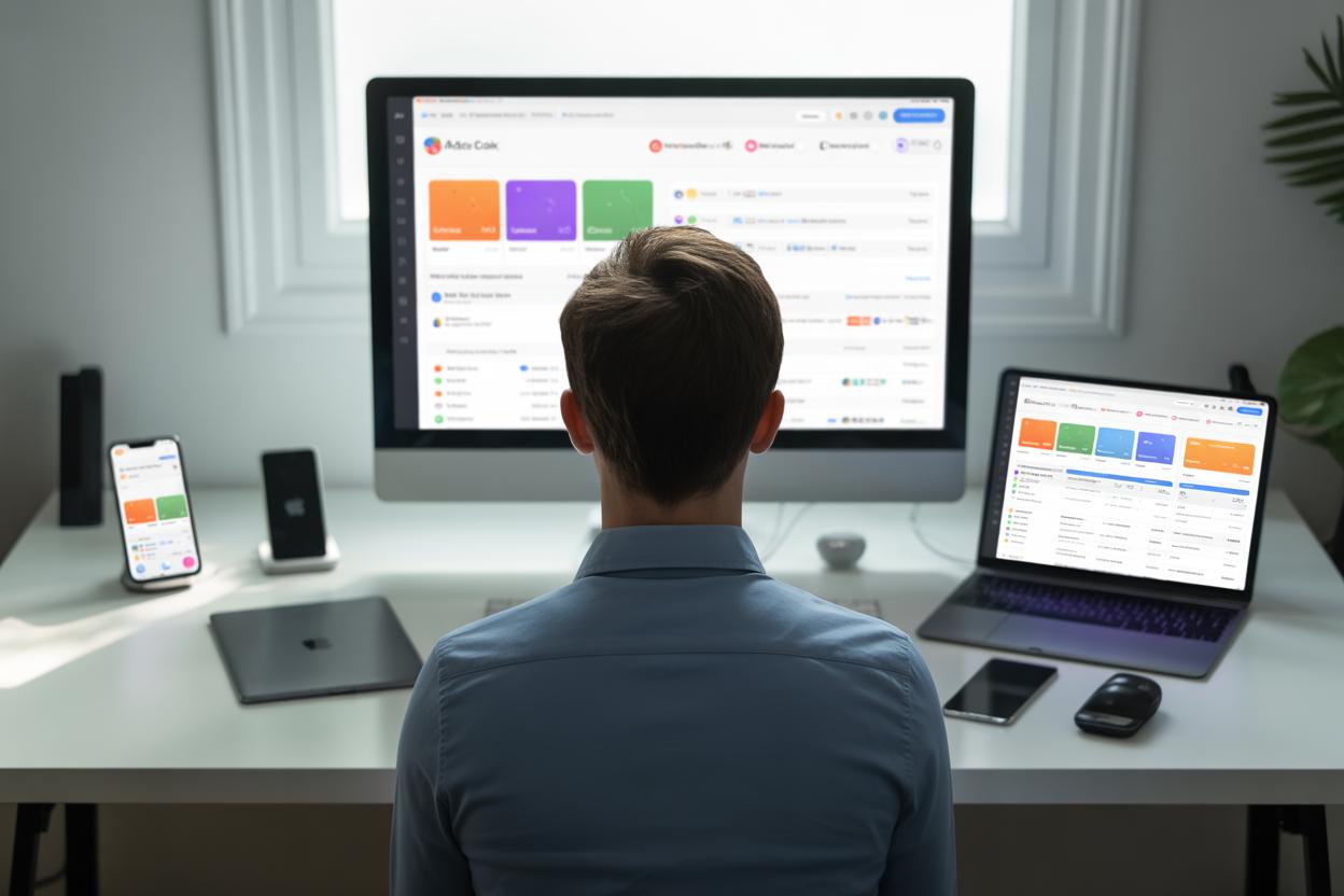 Interface do painel de controle do Apple Search Ads mostrando métricas de campanha