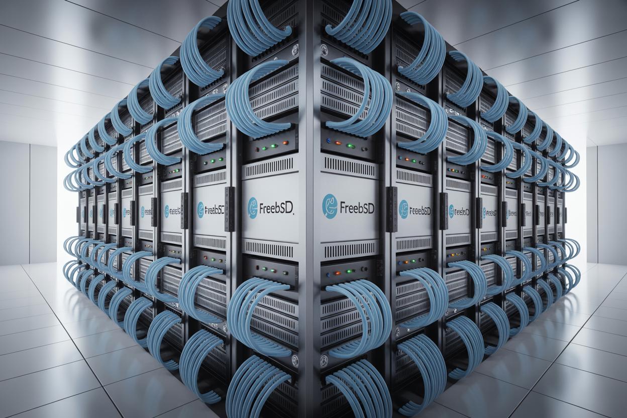 Interface do sistema operacional FreeBSD em funcionamento
