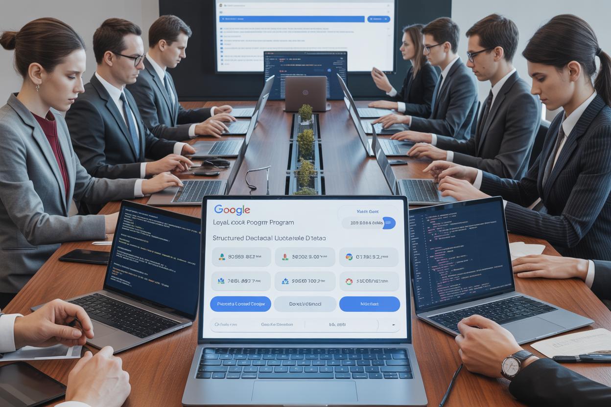 Interface de dados estruturados do Google mostrando configurações de programa de fidelidade