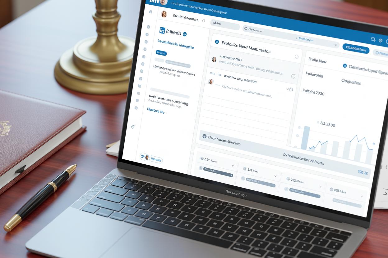 Interface do LinkedIn mostrando métricas de engajamento e visibilidade
