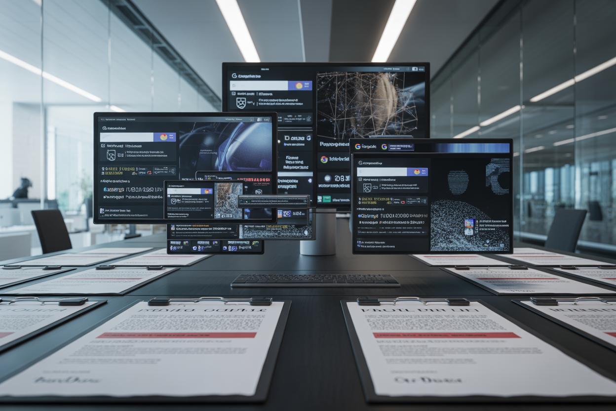 Representação visual da inteligência artificial do Google e seus impactos na internet