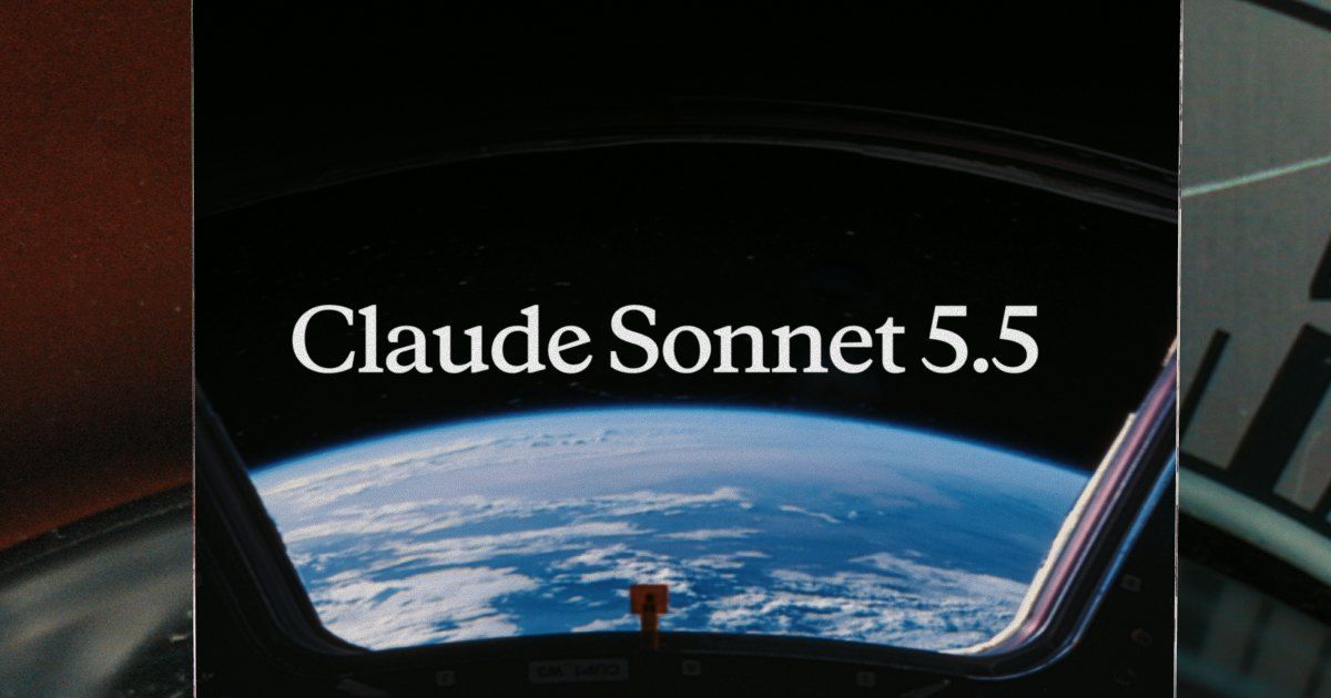 Banner oficial Claude Sonnet 5.5 — Terra vista da ISS