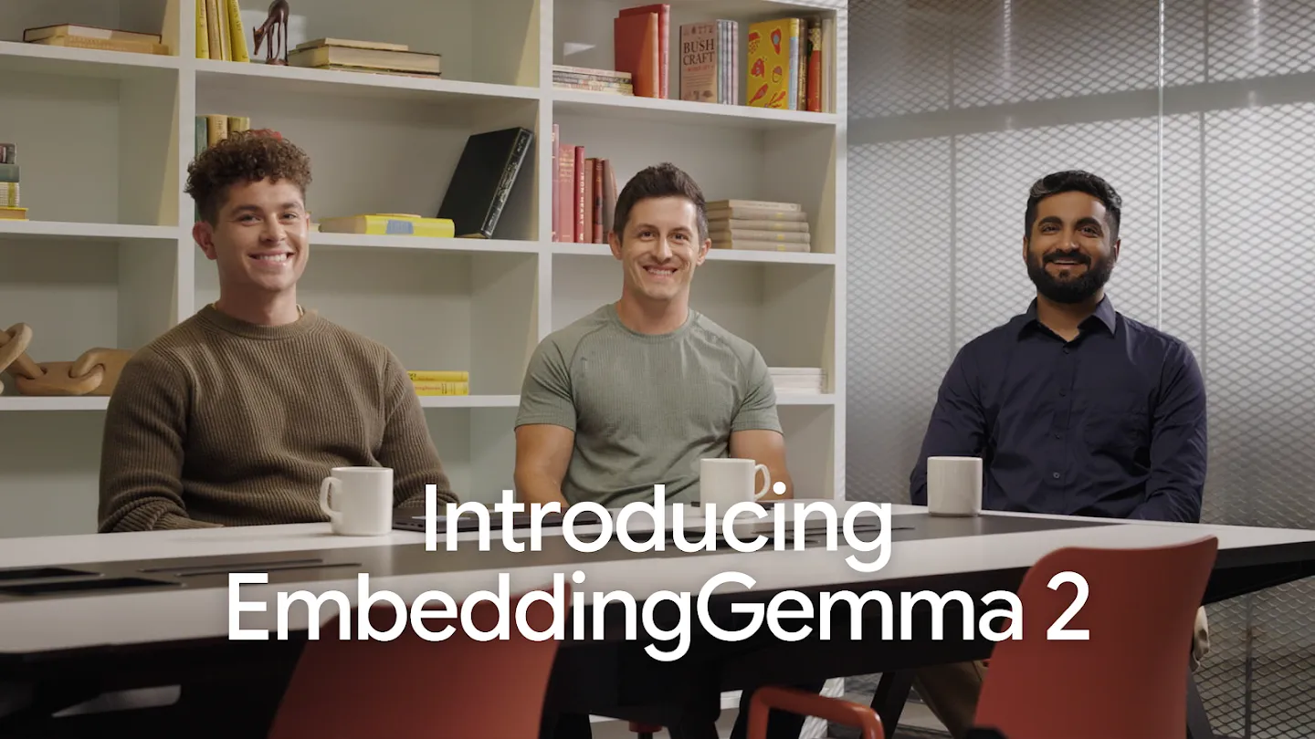 Banner oficial EmbeddingGemma 2 do Google DeepMind.