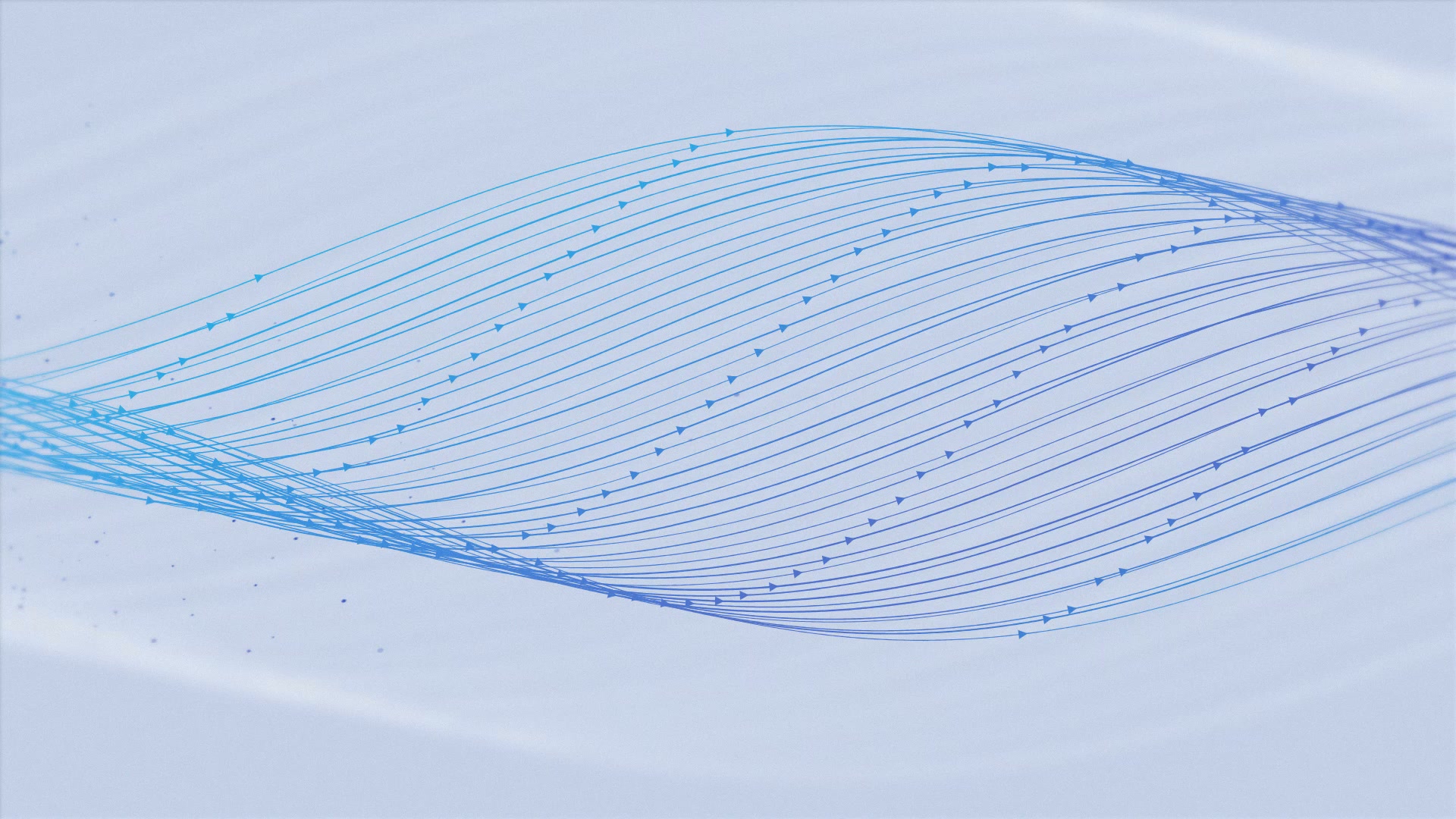 Frame da animação oficial do Muse Spark Open - linhas azuis fluindo em superficie abstrata